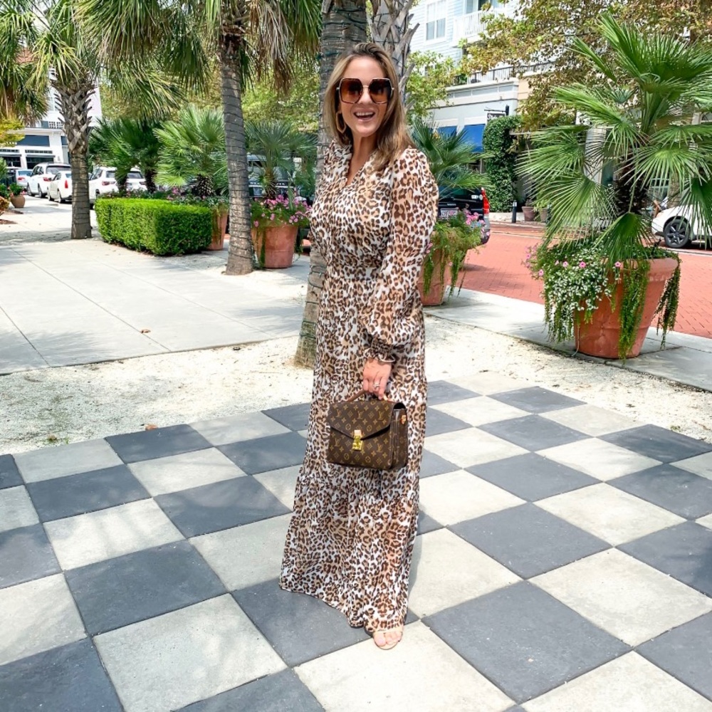 Maxi dress leopard animal print